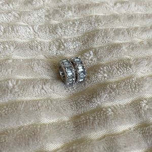 Pair of Blue Crystal & Sterling Silver Bracelet Charms (Non-Pandora Brand).